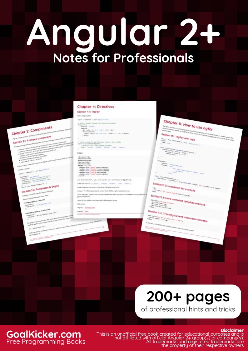 Angular 2 Notes For Professionals