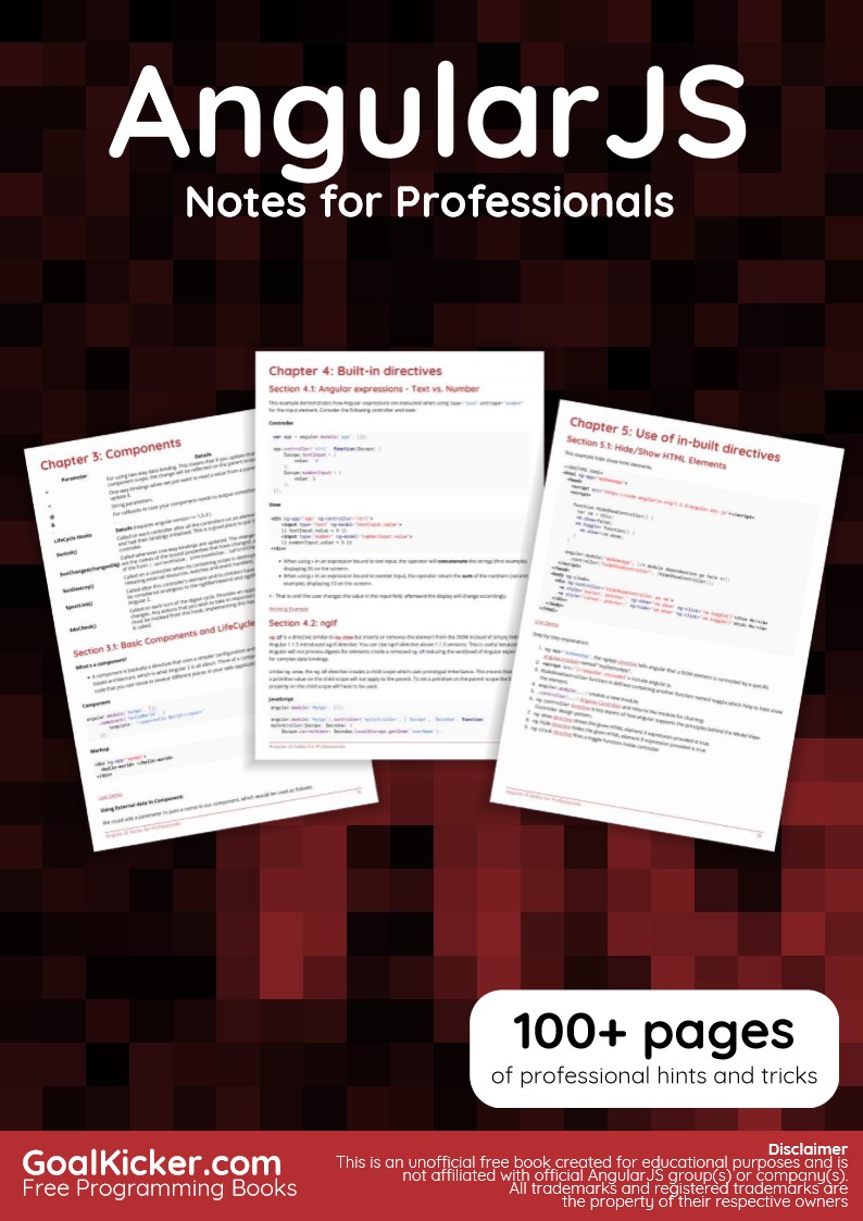 Angular JS Notes For Professionals